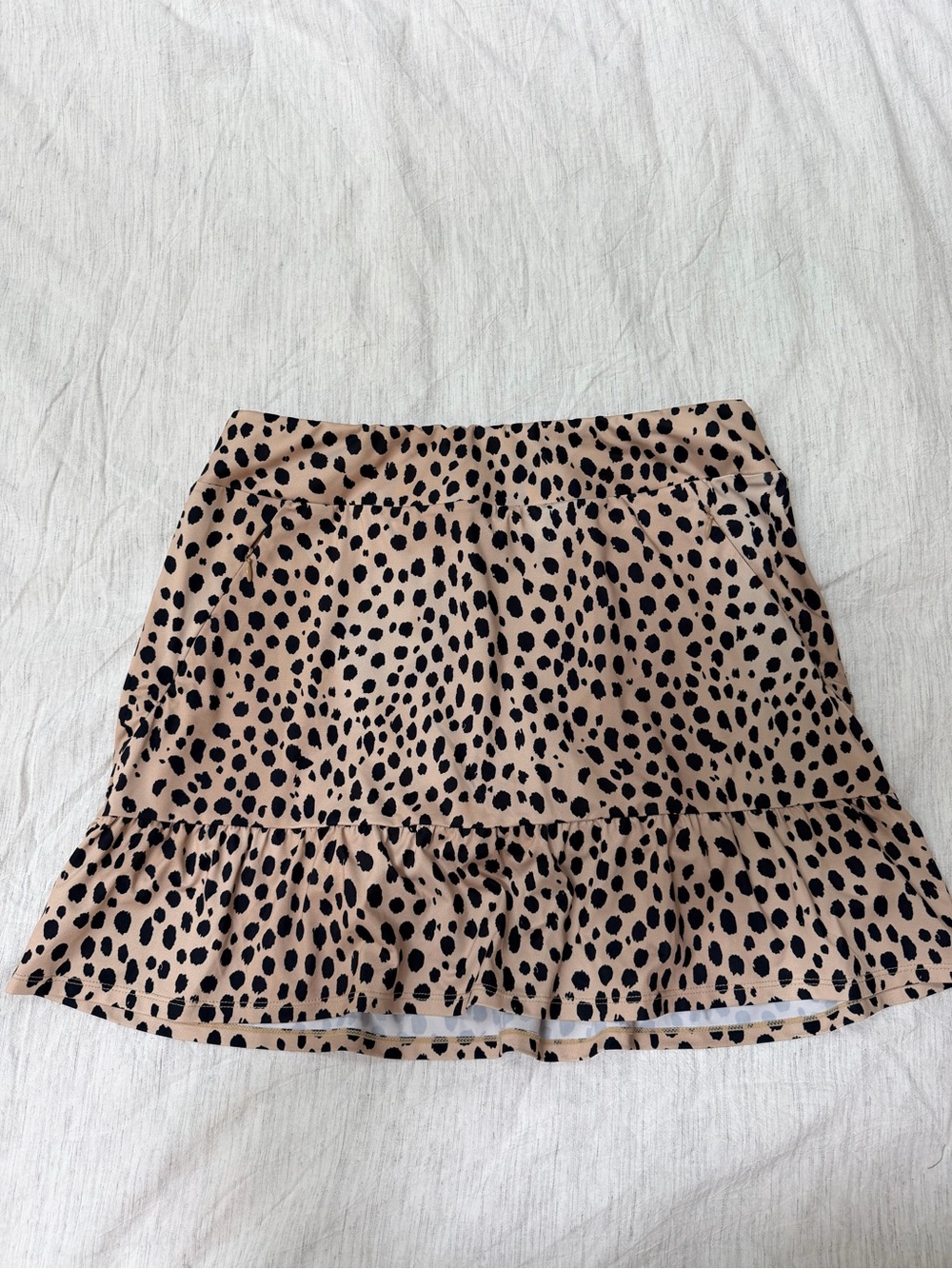 Tail Beige and Black Leopard Print Golf Mini Skirt